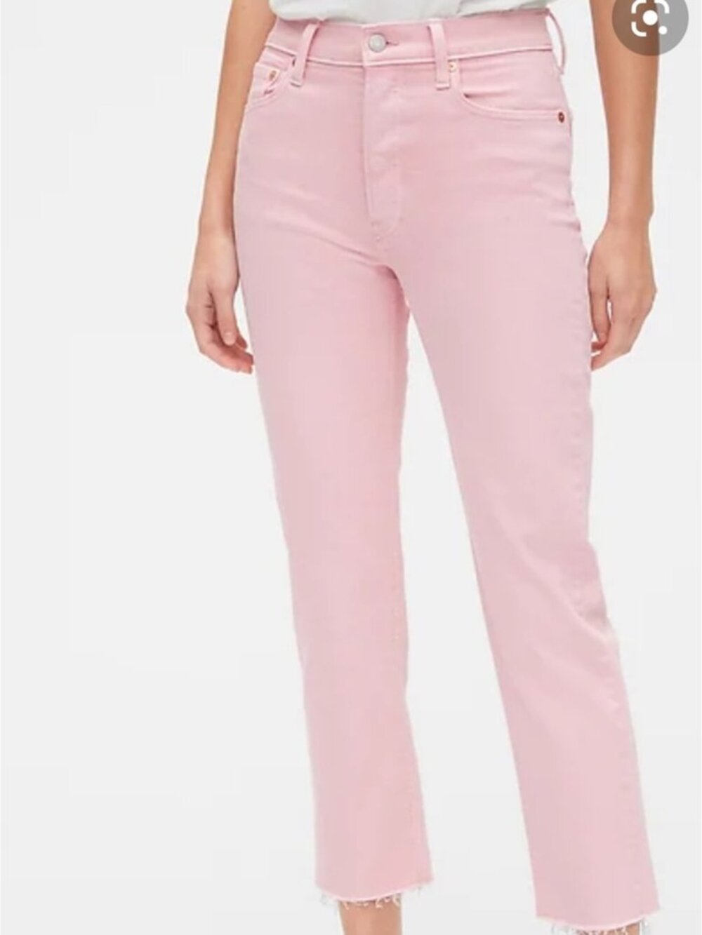 NWT Gap Denim pink cheeky high rise straight leg ankle stretch jeans, 6